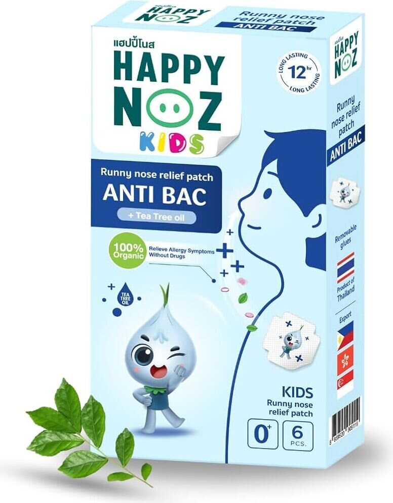 HAPPY NOZ KIDS STICKER FOR KIDS WITH FLU BLUE FORMULA+TEA TREE OIL