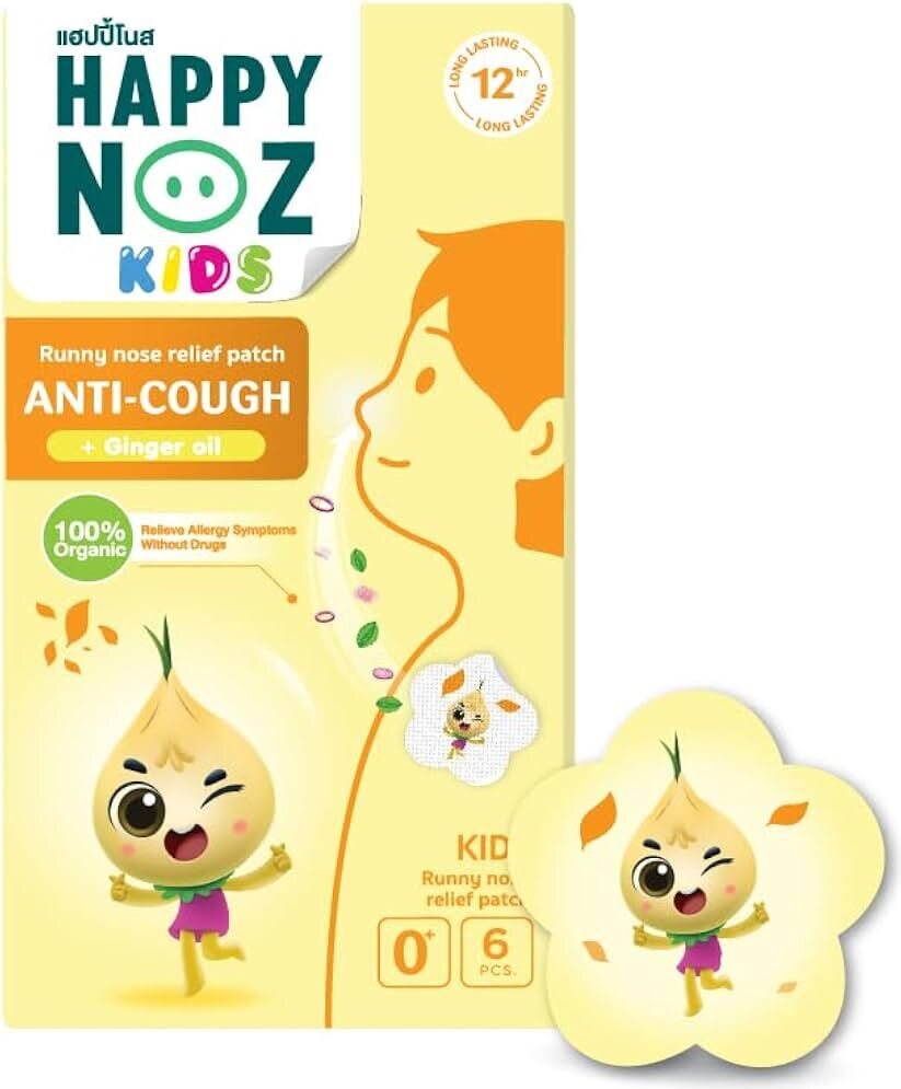 HAPPY NOZ KIDS STICKER FOR KIDS WITH FLU YELLOW FORMULA+GINGER OIL