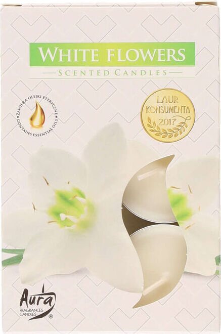 Aura Tuoksulämpikynttilä White Flowers