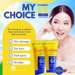 MY CHOICE ADVANCE SUNSCREE FACE AND BODY LOTION WITH VITAMIN E 60 PLUS+++ CLEAR ACETATE 150ml