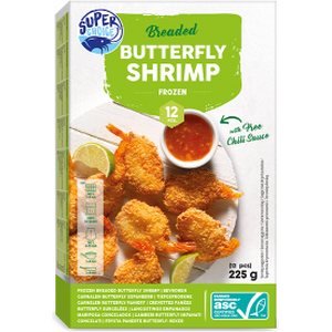 SUPER CHOICE BREADED BETTERFLY SHRIMP 225g