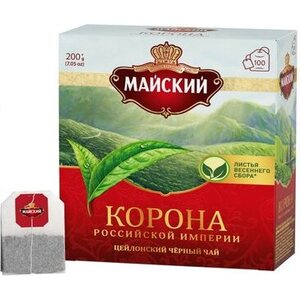 MAISKIJ Musta tee Korona 100x2g 200g