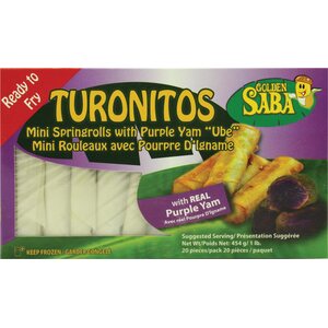 Golden Saba TURONITOS MINI SPRING ROLLS WITH PURPLE YAM (UBE) 454G