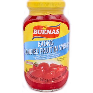 Buenas KAONG RED CANDIED FRUIT IN SYRUP 340G