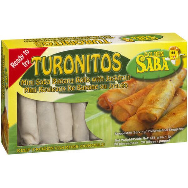 Golden Saba TURONITOS (MINI SPRING ROLLS WITH SABA BANANA & JACKFRUIT FILLING) 20kpl /454g