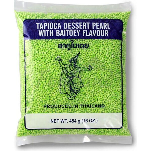 Cock Brand GOLDEN CHEF TAPIOCA DESSERT PEARL WITH BAITOEY(PANDAN) FLAVOUR 400g