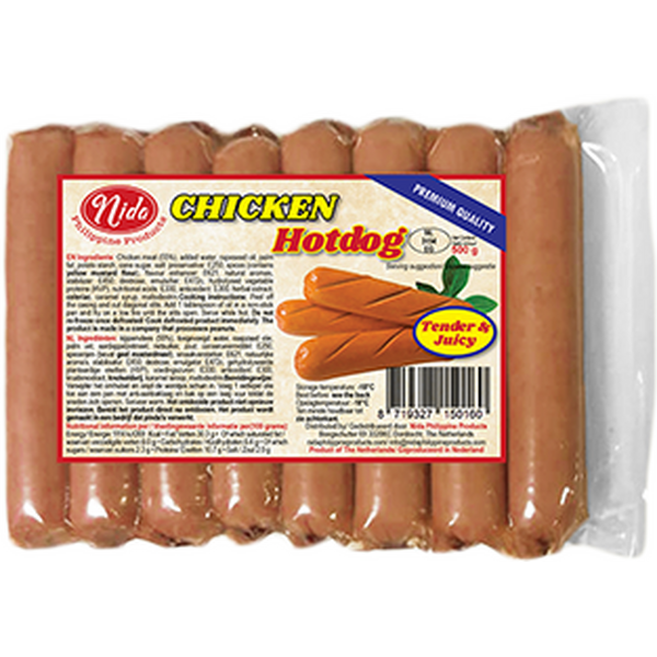 Nida Deep-frozen & cooked Chicken Hotdog 500g