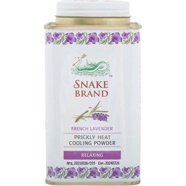 SNAKE BRAND PRICKLY HEAT COOLING POWDER FRENCH LAVENDER (RELAXING) 140g