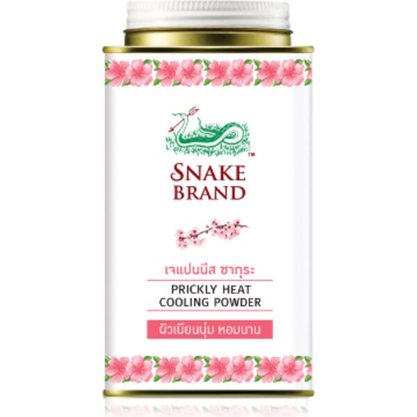 SNAKE BRAND PRICKLY HEAT COOLING POWDER JAPANESE SAKURA (SOFT&SMOOTH) 140g