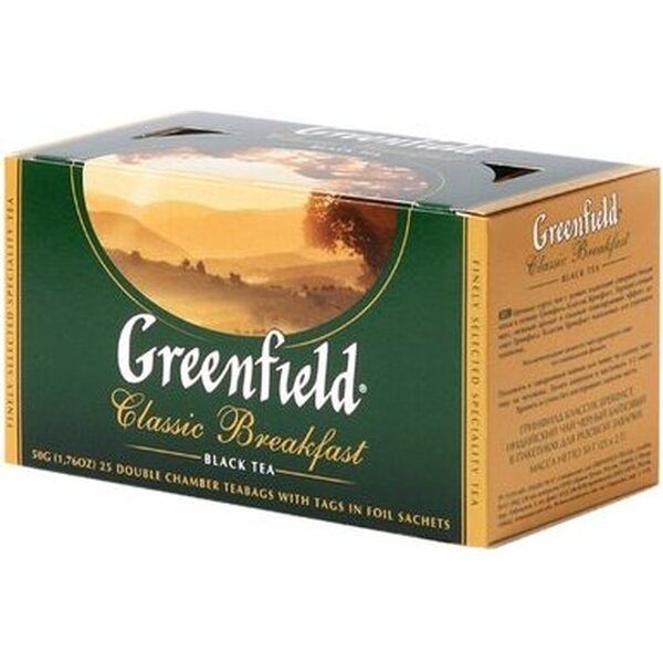 Greenfield Classic Breakfast musta tee 25x2g