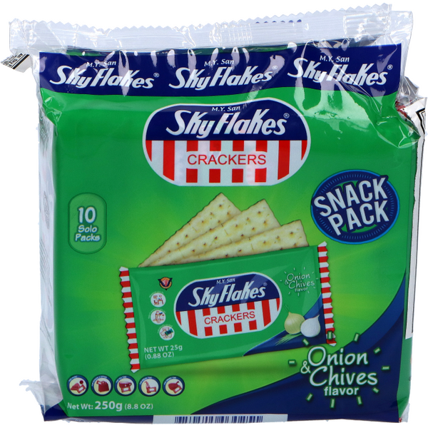 M.Y. San SKYFLAKES CRACKERS - ONION & CHIVES 10 X 25 G