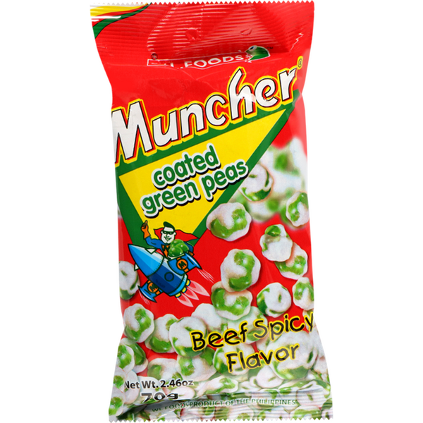 W. L. MUNCHER COATED GREEN PEAS (BEEF SPICY FLAVOR) 70G