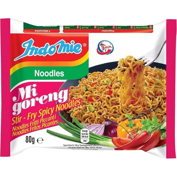 Indomie MI GORENG PAISTETUT NUUDELIT (Tulinen) 80 G